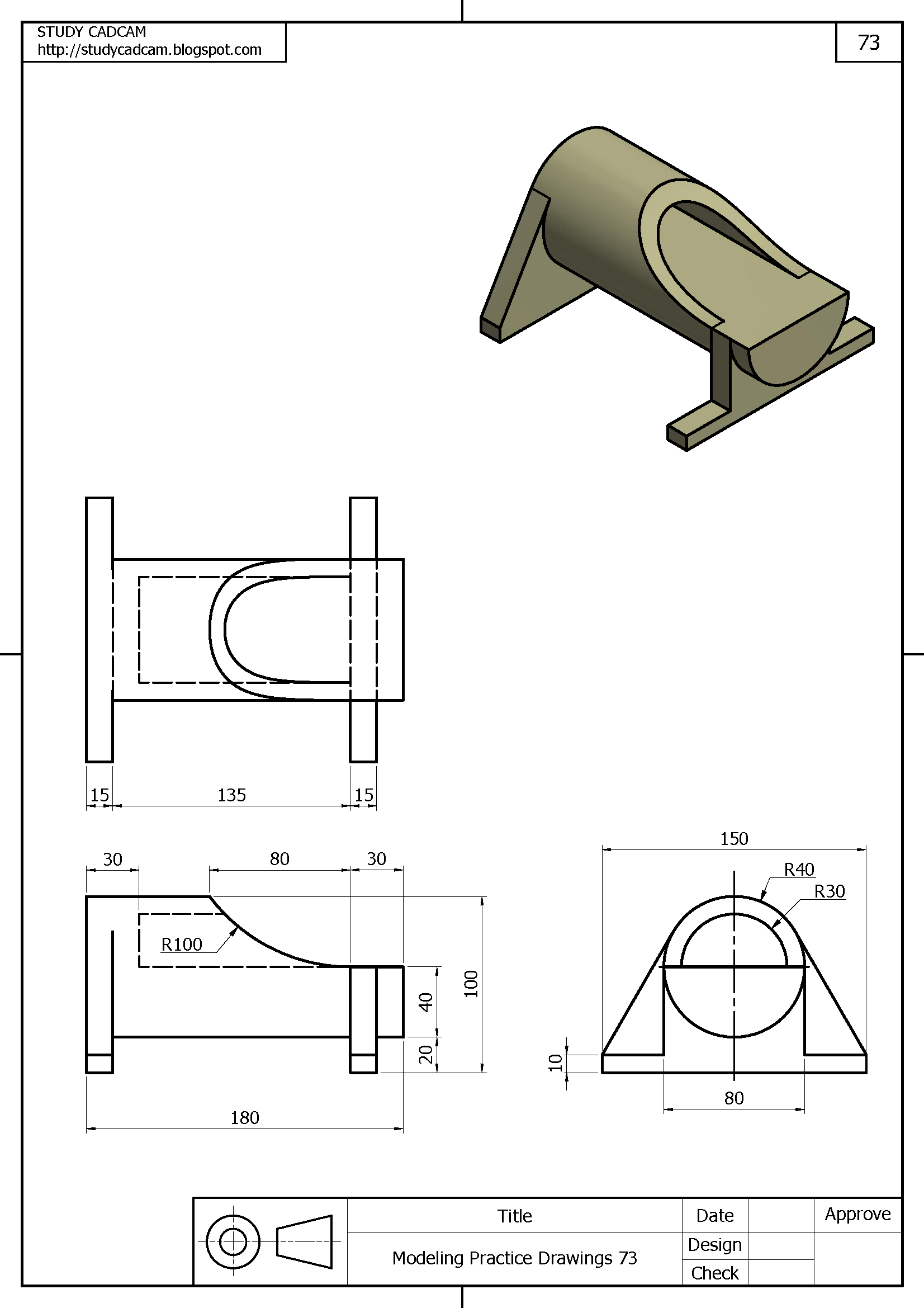 autocad 3d practice drawings pdf